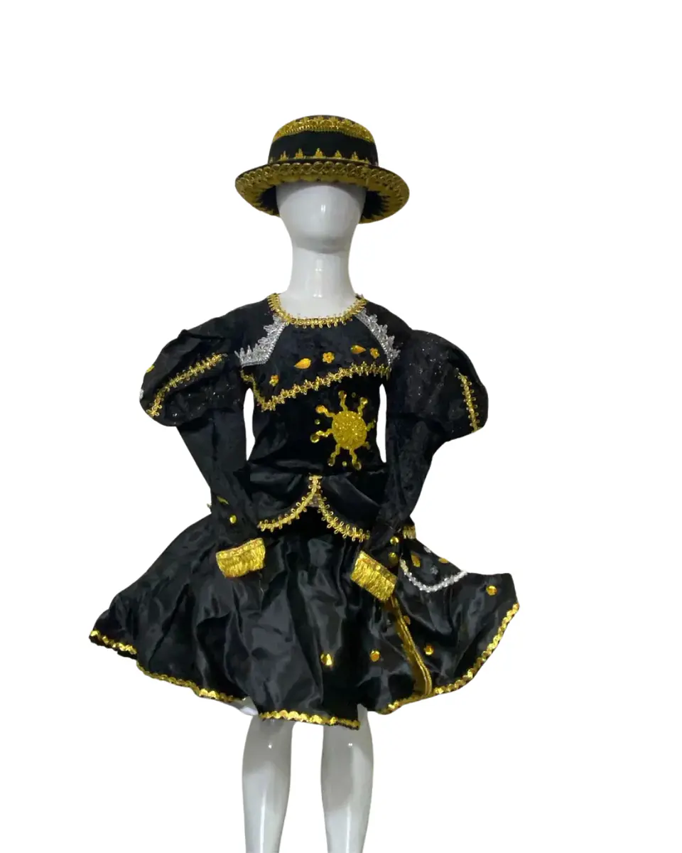Traje Caporal Niña Con Falso Incluye Sombrero Fiestas Patria 4