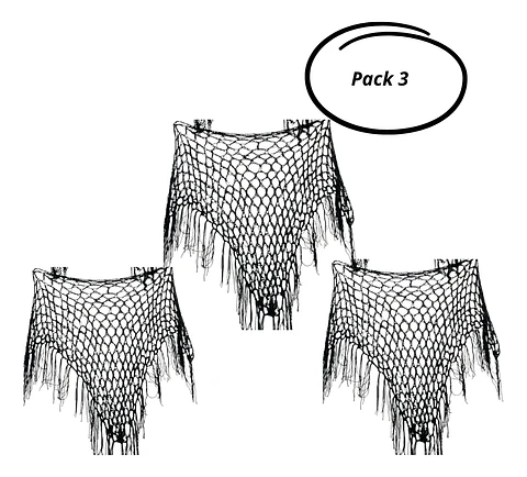 Pack 3 Puntilla Chal Traje Tipico Chilote Niña Talla Grande