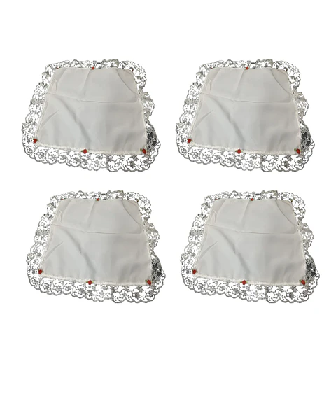 Pack 4 Pañuelo De Cueca Con Velo Blanco Fiestas Patrias