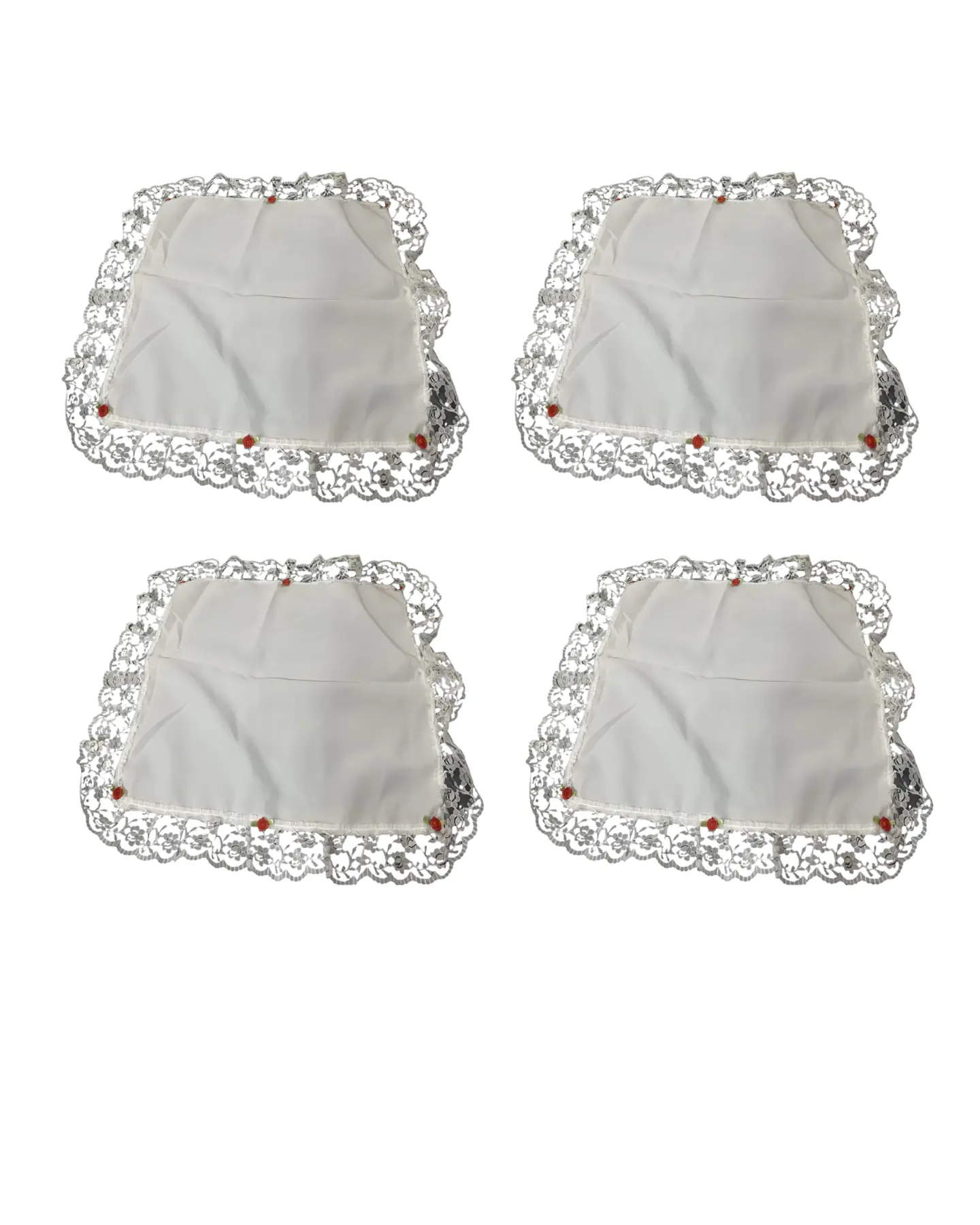 Pack 4 Pañuelo De Cueca Con Velo Blanco Fiestas Patrias 1