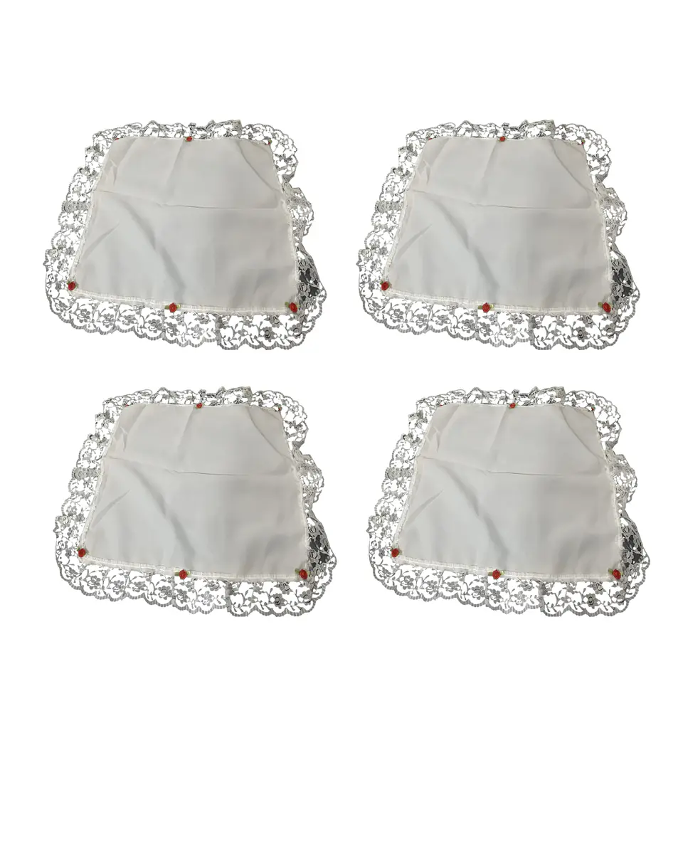 Pack 4 Pañuelo De Cueca Con Velo Blanco Fiestas Patrias 1