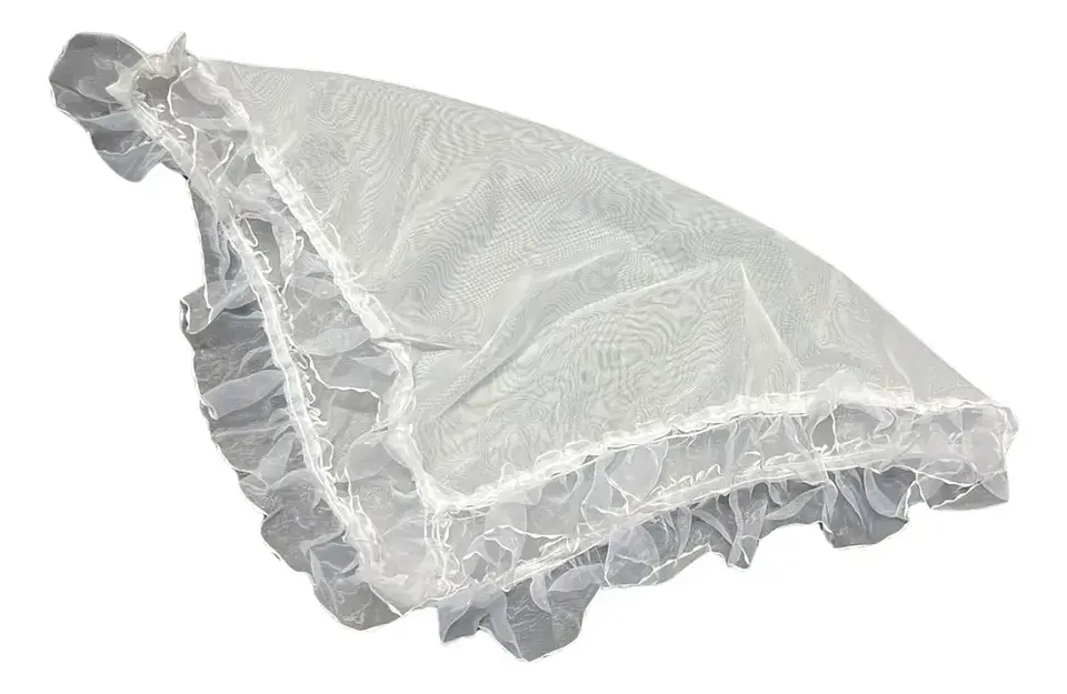 Pañuelos De Cueca De Velo Con Blonda Blanco Fechas Patrias 3