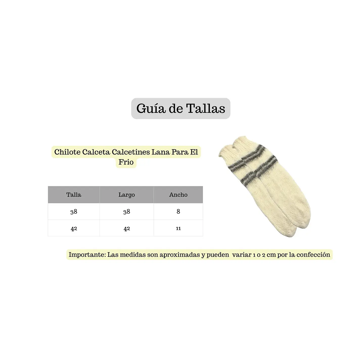 Chilote Calceta Calcetines Lana Para El Frio 3