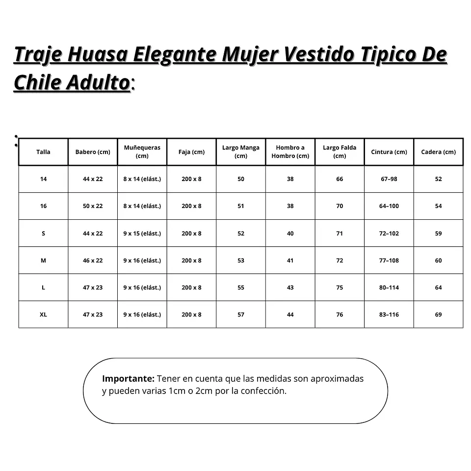 Traje Huasa Elegante Mujer  Vestido Típico De Chile Estandar gala folklorica 3