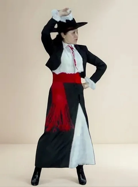 Traje Huasa Elegante Mujer Vestido Típico De Chile Adulto