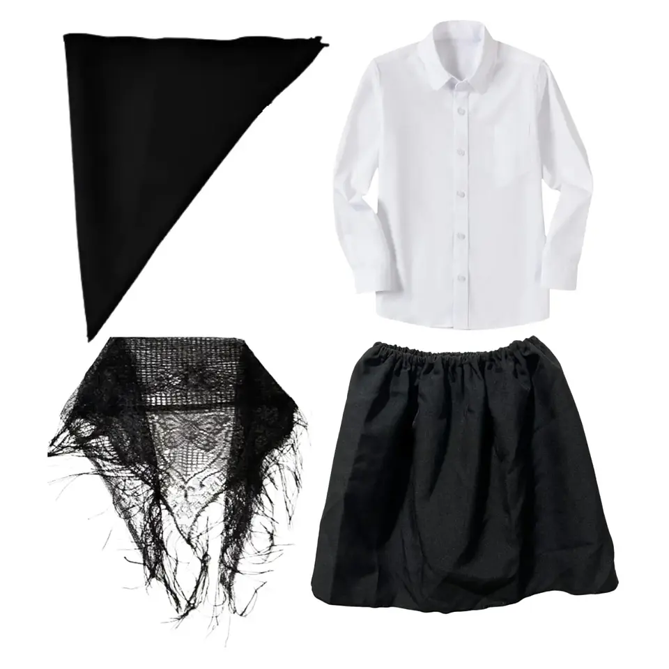 Traje Tipico Chilote Fiestas Patrias  Blusa Y Accesorios 5