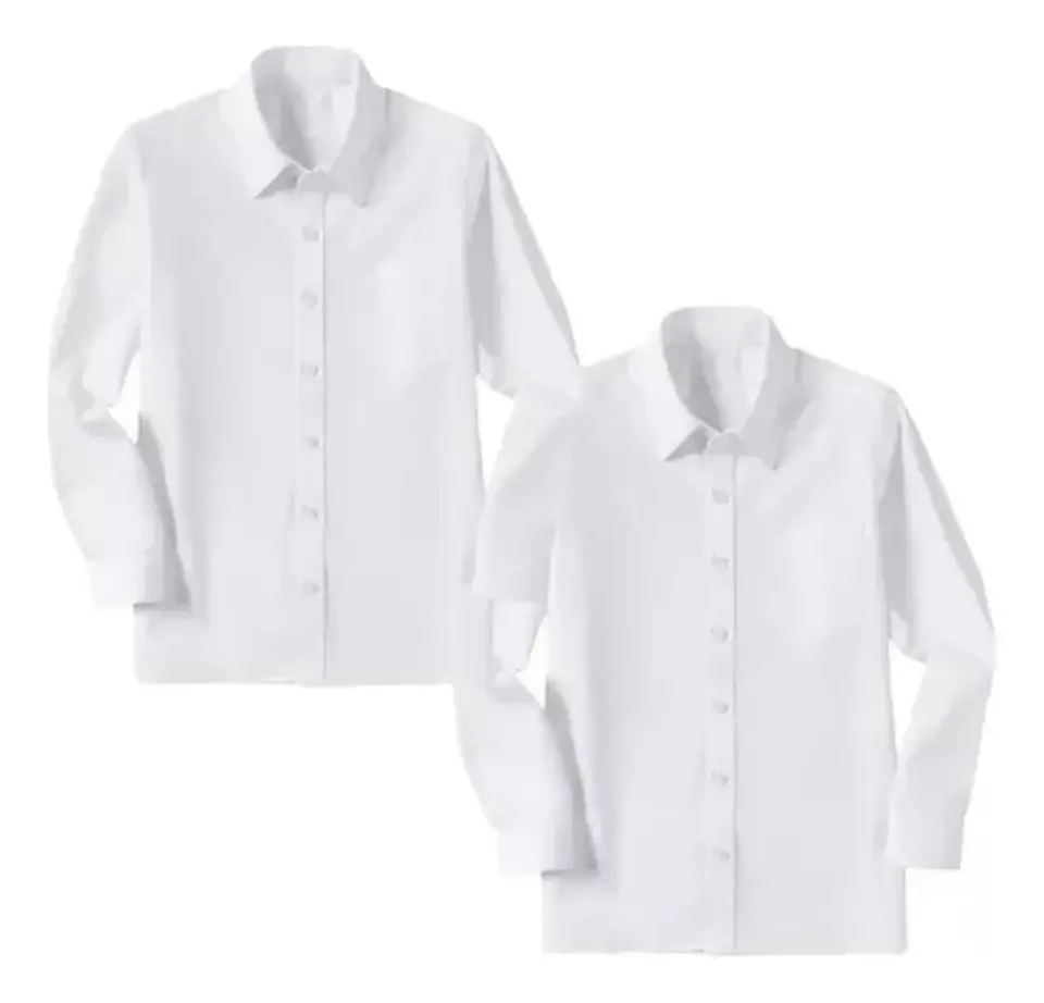 Pack 2 Camisas Blancas Colegio Escolar Infantil Juvenil 3