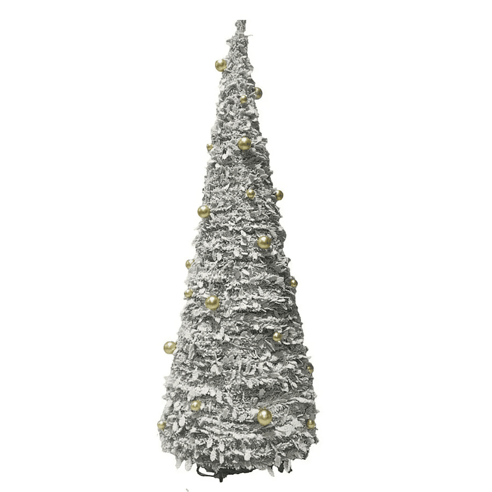 🎄 Árbol De Pascua Ekol Premium 2.10 M | Pino De Navidad Nevado Plegable Con Adornos Dorados ✨ 8