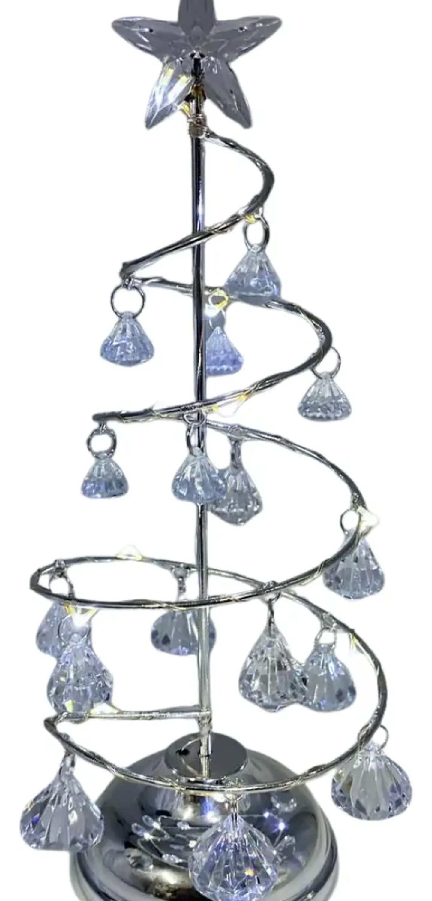 Árbol Navidad Led 27 Cm Metal Tradicional Con Adornos 2