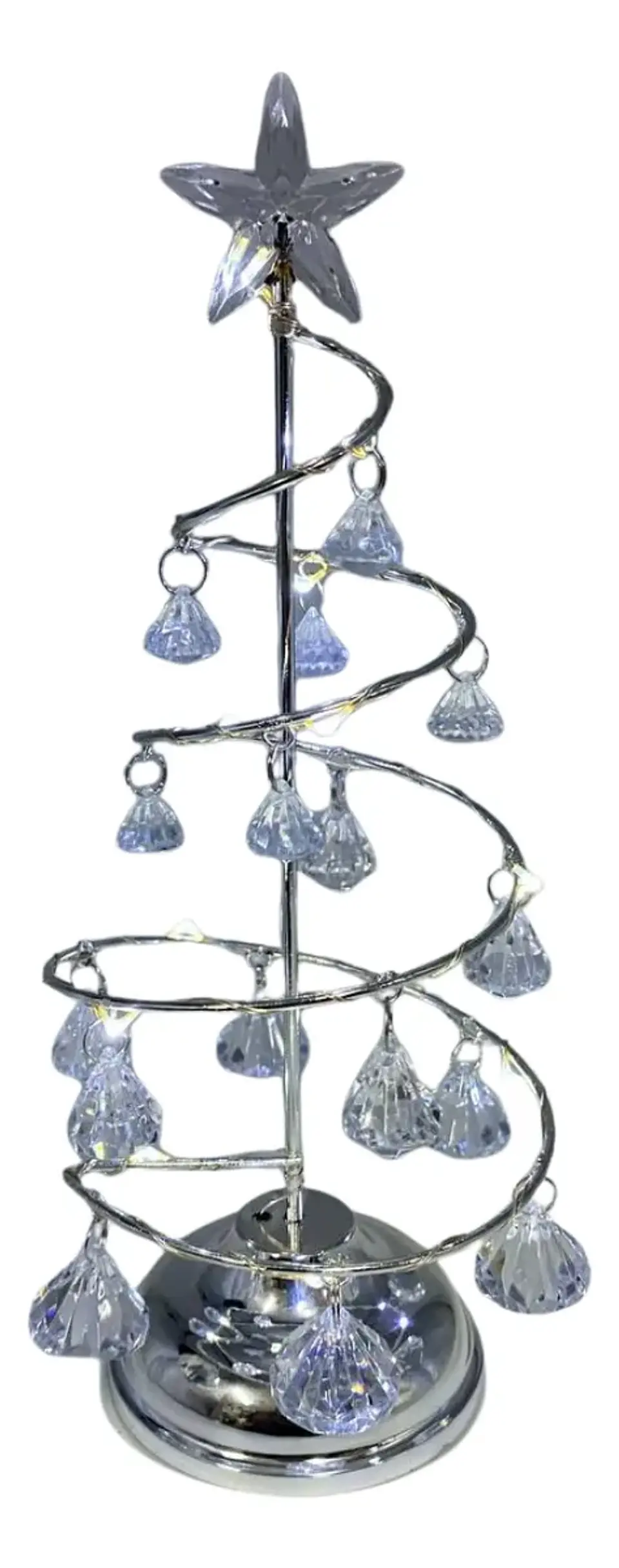 Árbol Navidad Led 27 Cm Metal Tradicional Con Adornos 2
