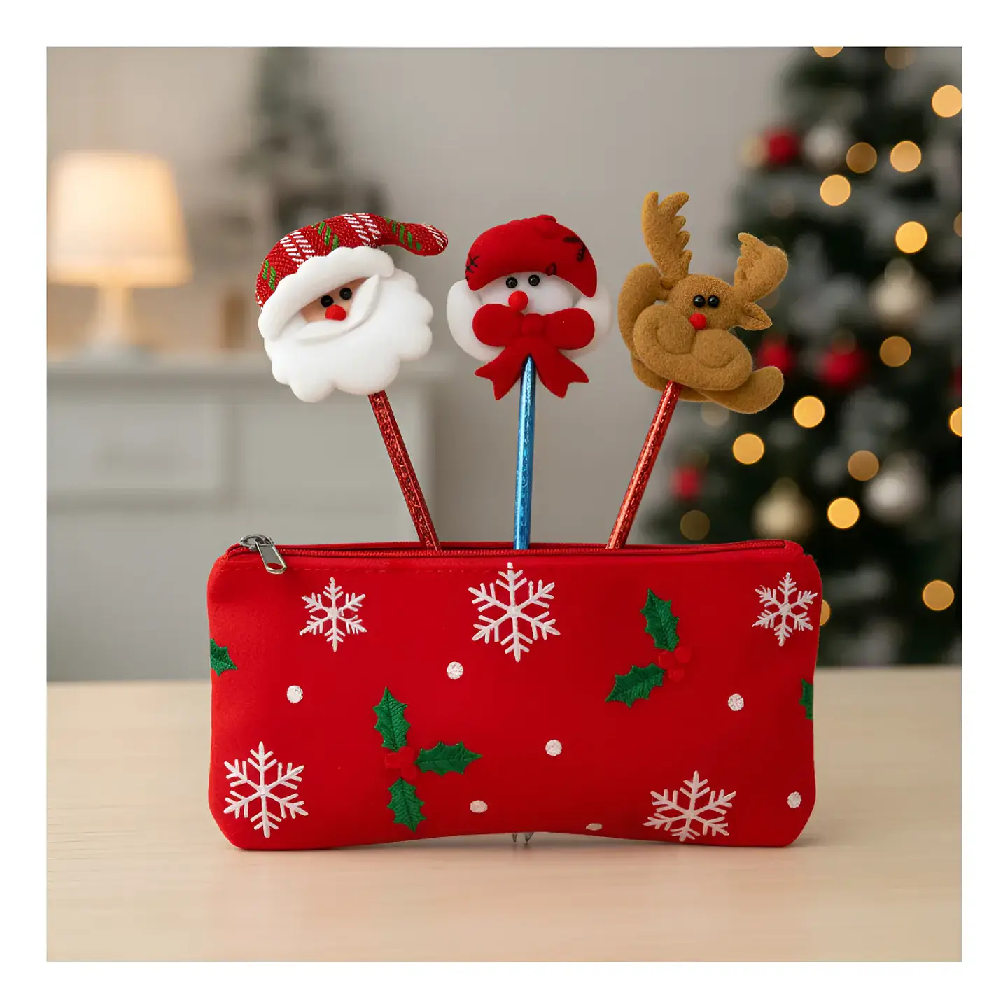 Lapiz De Navidad Diseños Nieve Reno Oficina Hogar 1