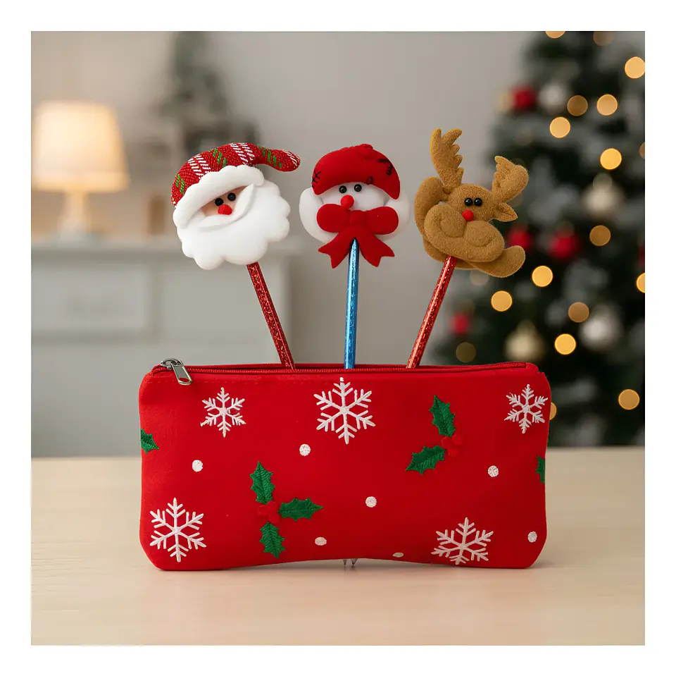 Lapiz De Navidad Diseños Nieve Reno Oficina Hogar 1