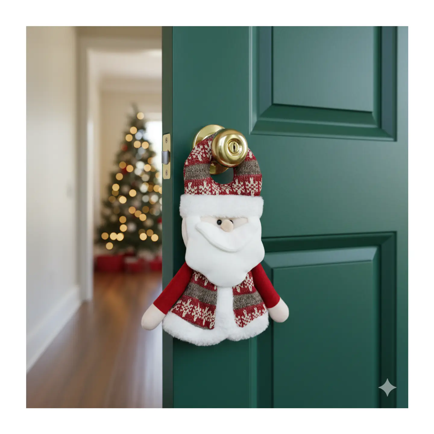 Adorno Colgante De Papel De Papá Noel Para Puerta Santa 1