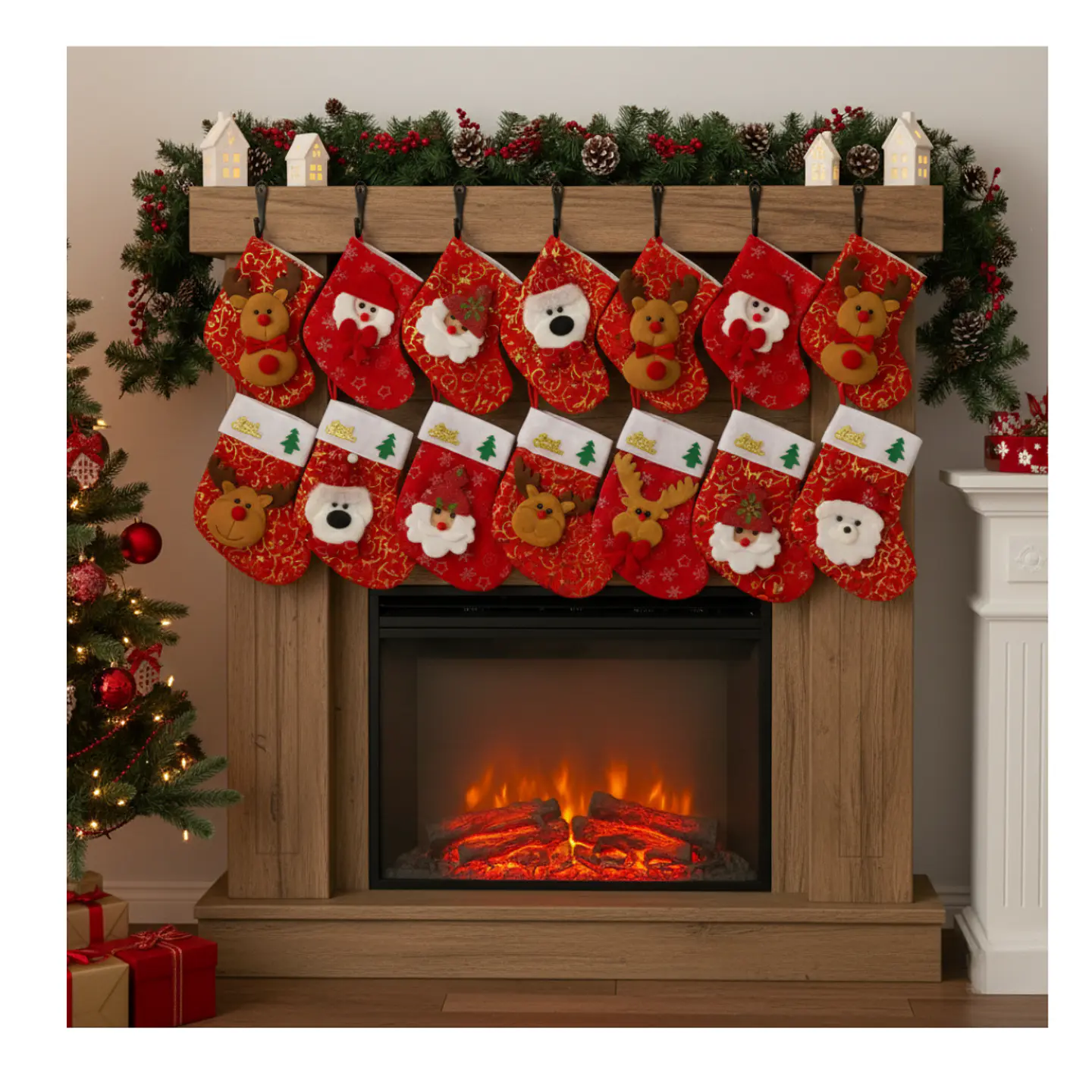 Botas Navidad Calcetin Dulcera Diseños Mixtos Minis X12 Unid 1