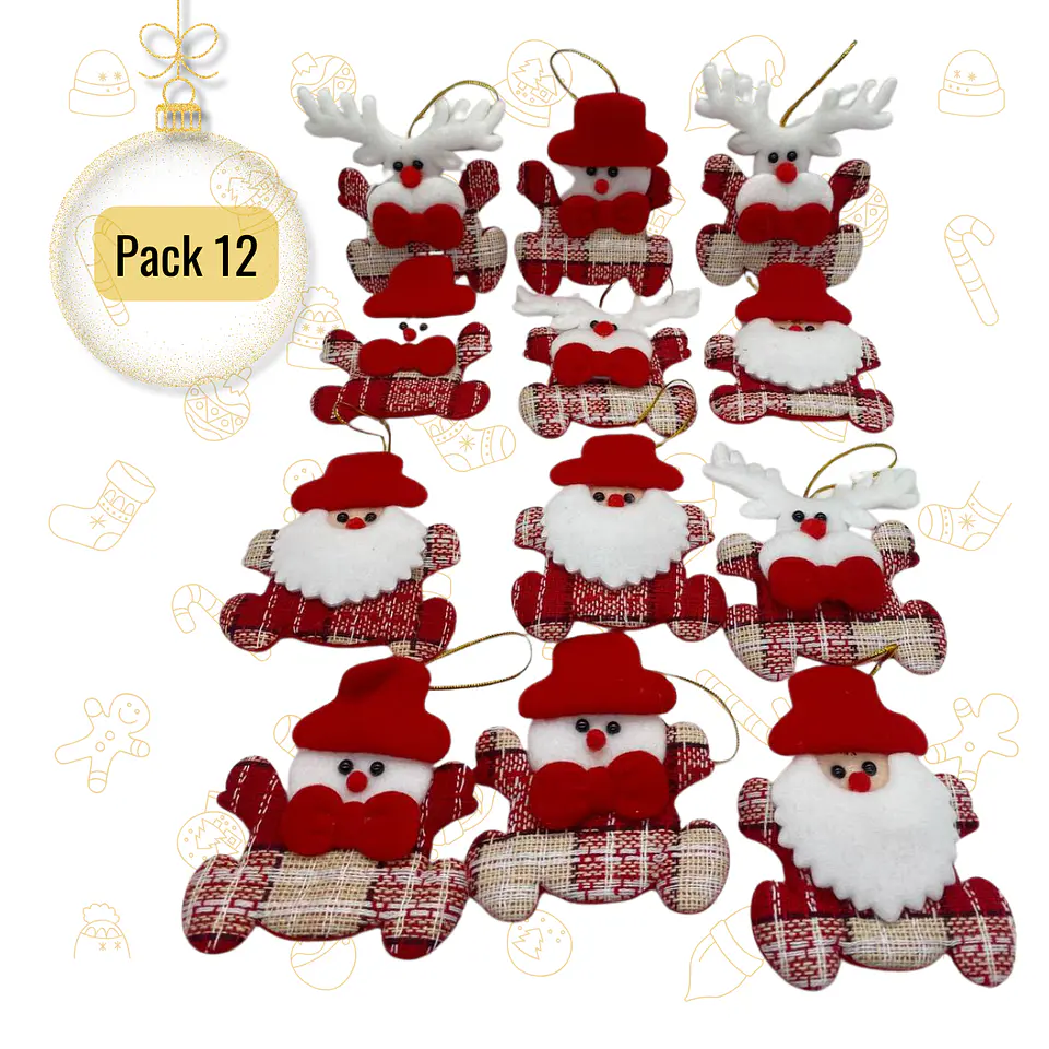 Adornos Surtidos Para Árbol De Navidad Decoración X12 UNI 1