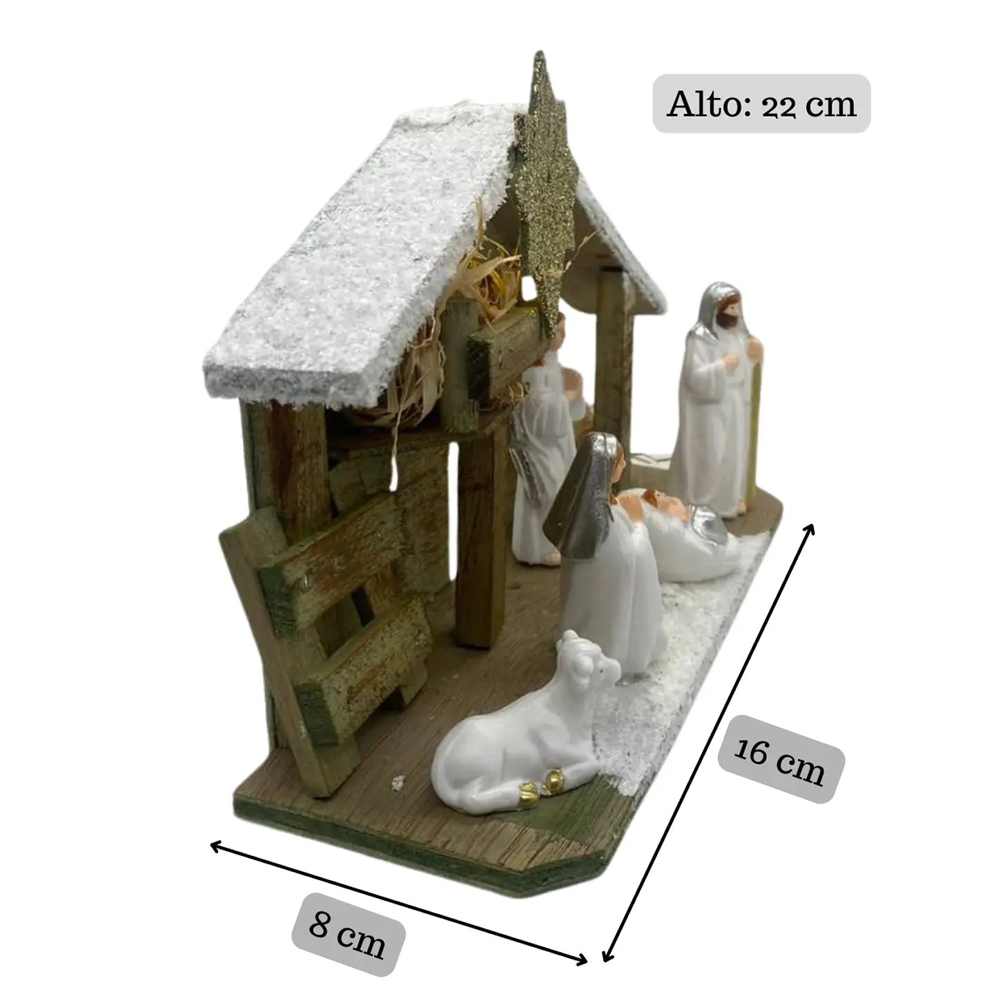 Pesebre De Navidad Nacimiento Chico Madera Adorno De Mesa 2