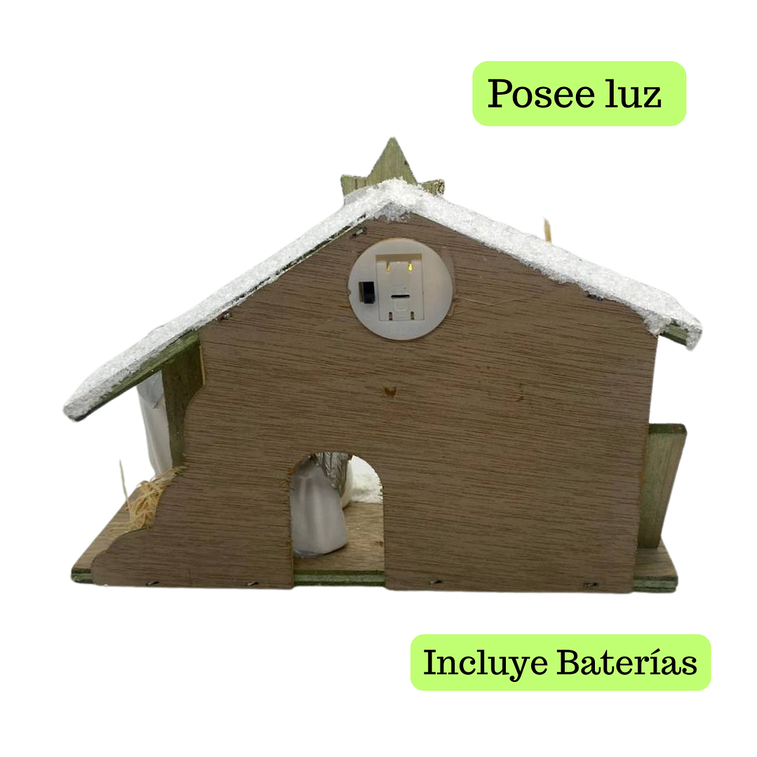 Pesebre De Navidad Nacimiento Chico Madera Adorno De Mesa 3