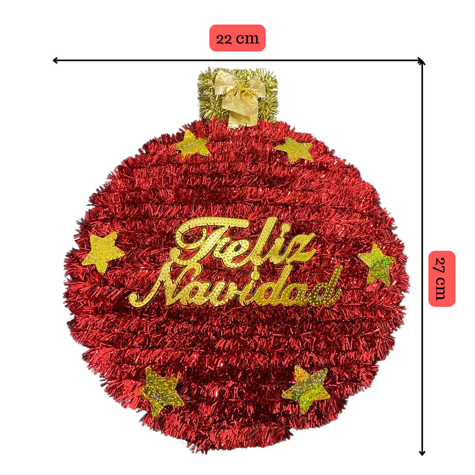 Pack 3 Colgante Esfera Adorno Para Puerta De Navidad Hogar 3
