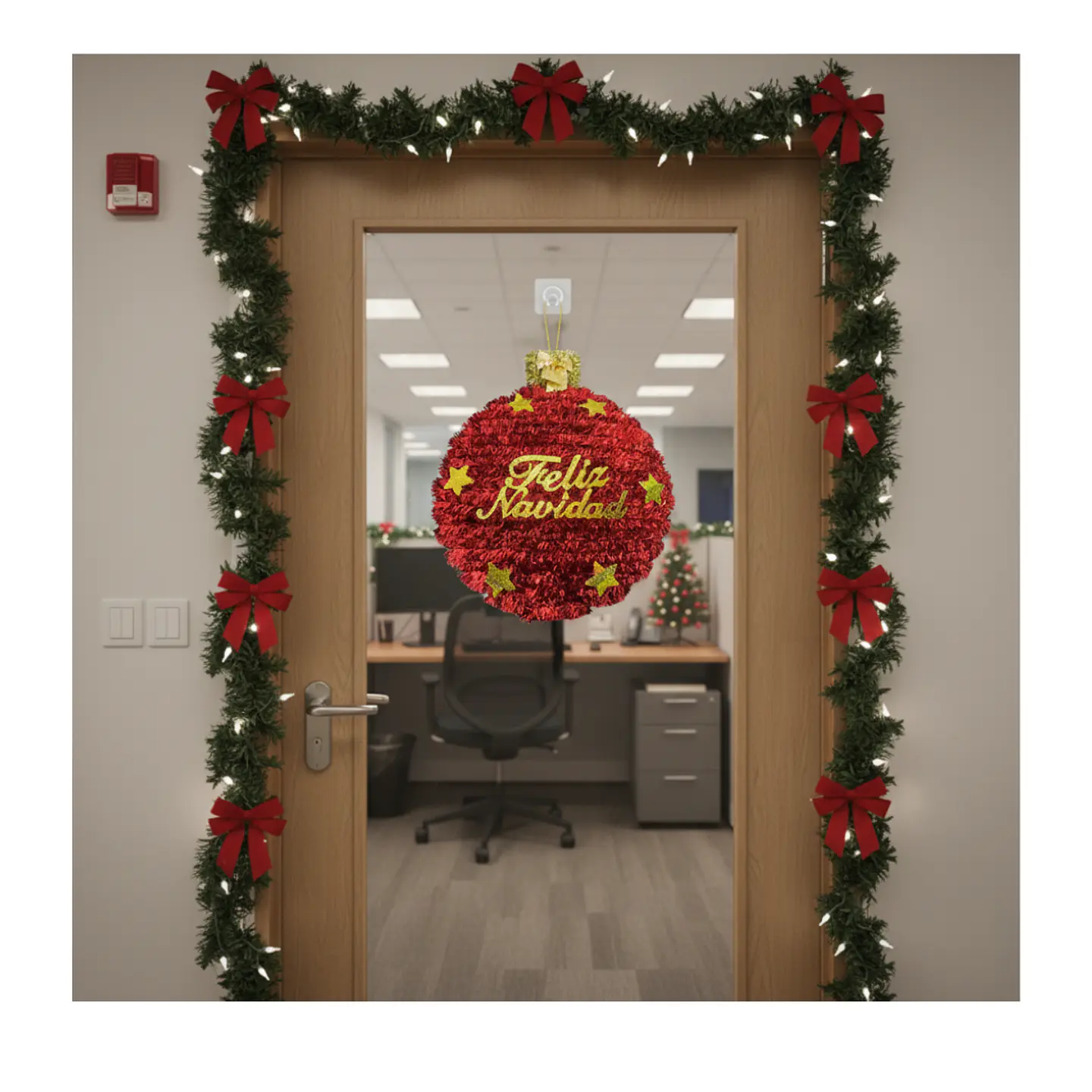 Pack 3 Colgante Esfera Adorno Para Puerta De Navidad Hogar 4