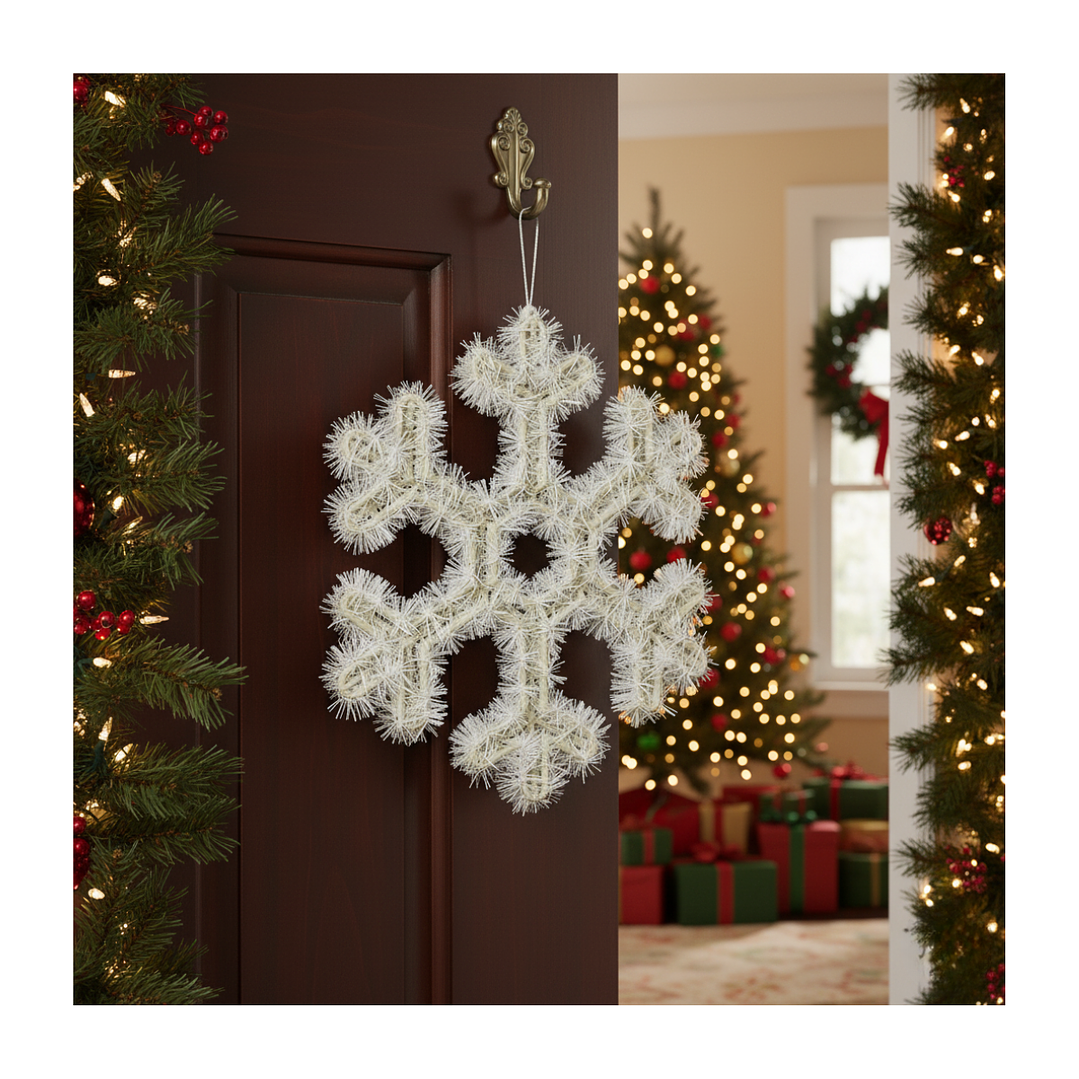 Pack 6 Colgante Copos De Nieve Adorno Para Puerta De Navidad 5