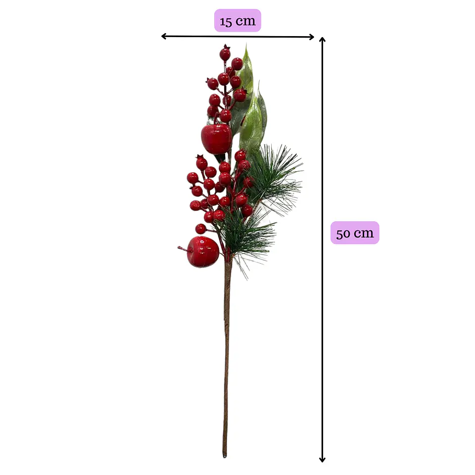 Bayas Ramas Flores Artificiales Acebo Tallos Navidad X 1 Uni 2