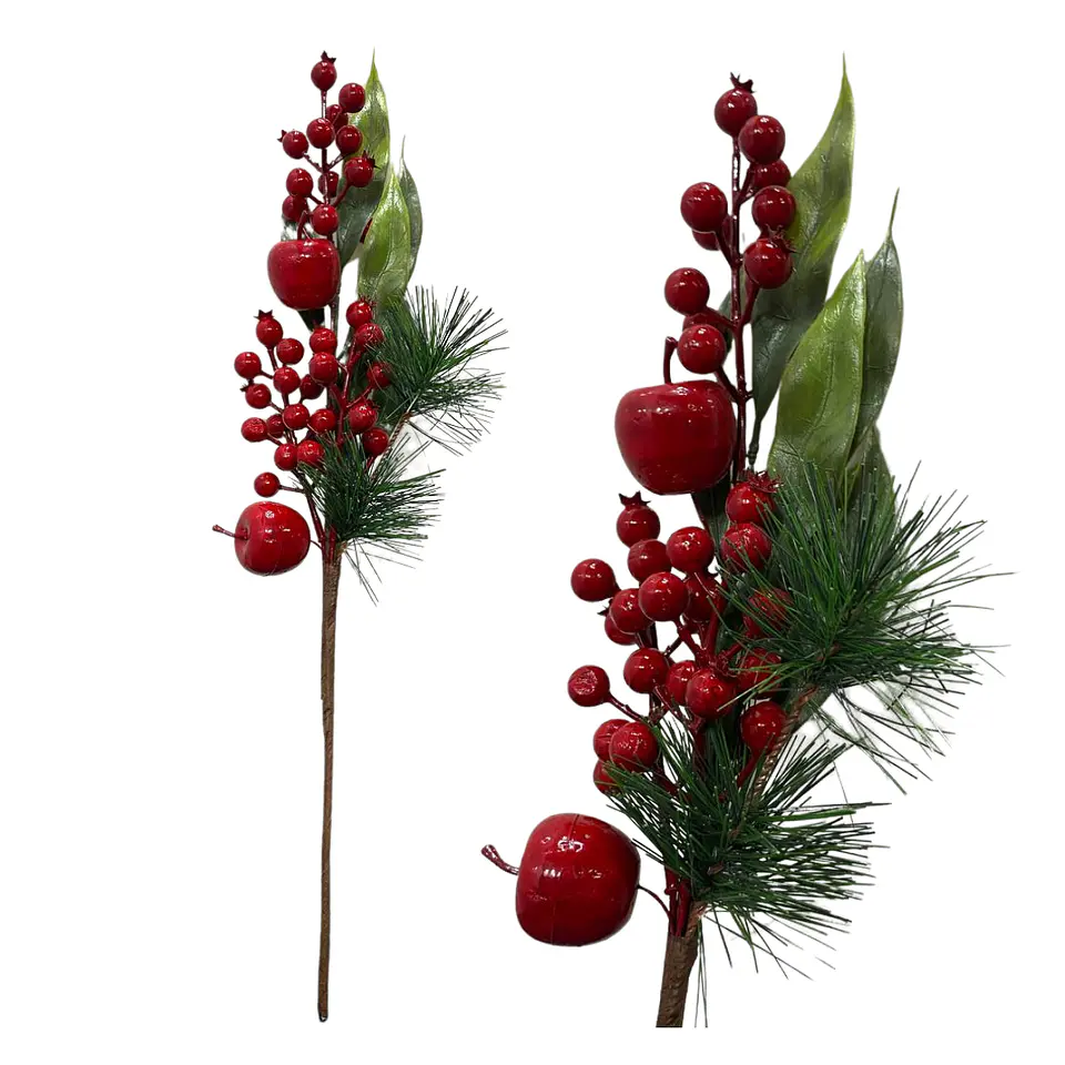 Bayas Ramas Flores Artificiales Acebo Tallos Navidad X 1 Uni 1