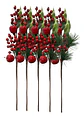 Bayas Ramas Flores Artificiales Acebo Tallos Navidad X 5 Uni - Miniatura 1