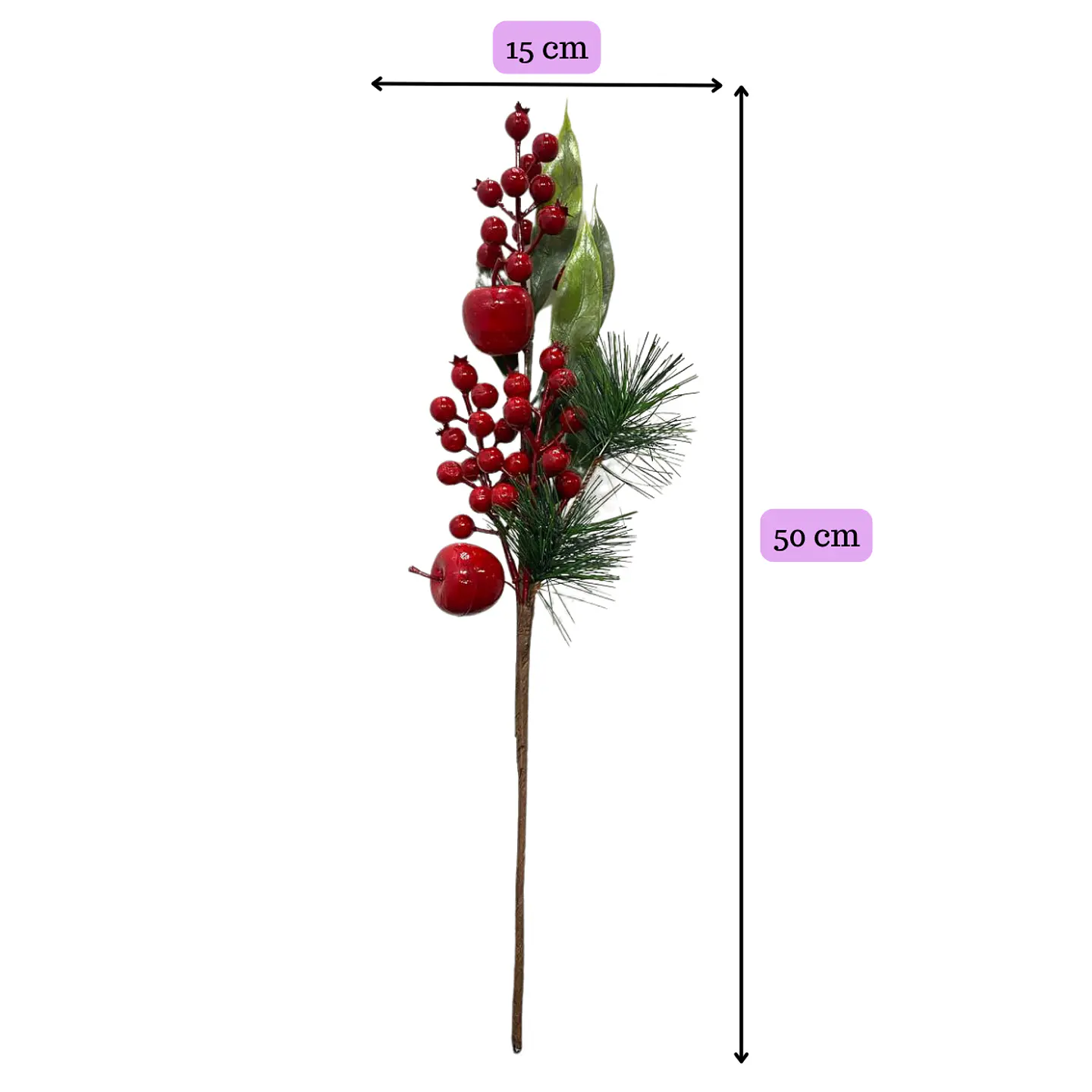 Bayas Ramas Flores Artificiales Acebo Tallos Navidad X 5 Uni 3