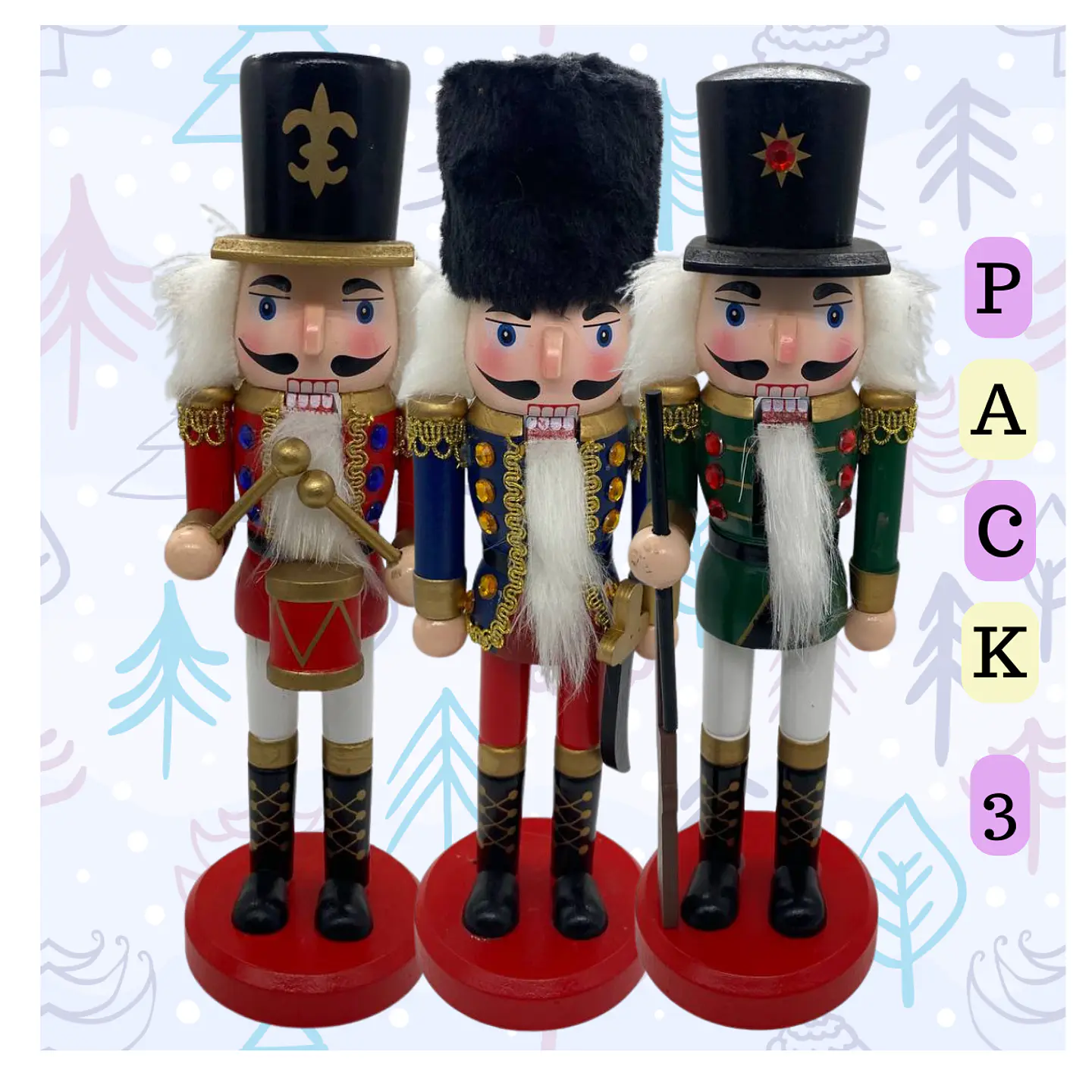X3 Soldado Cascanueces Navideño Adorno Navidad Decoracion 1