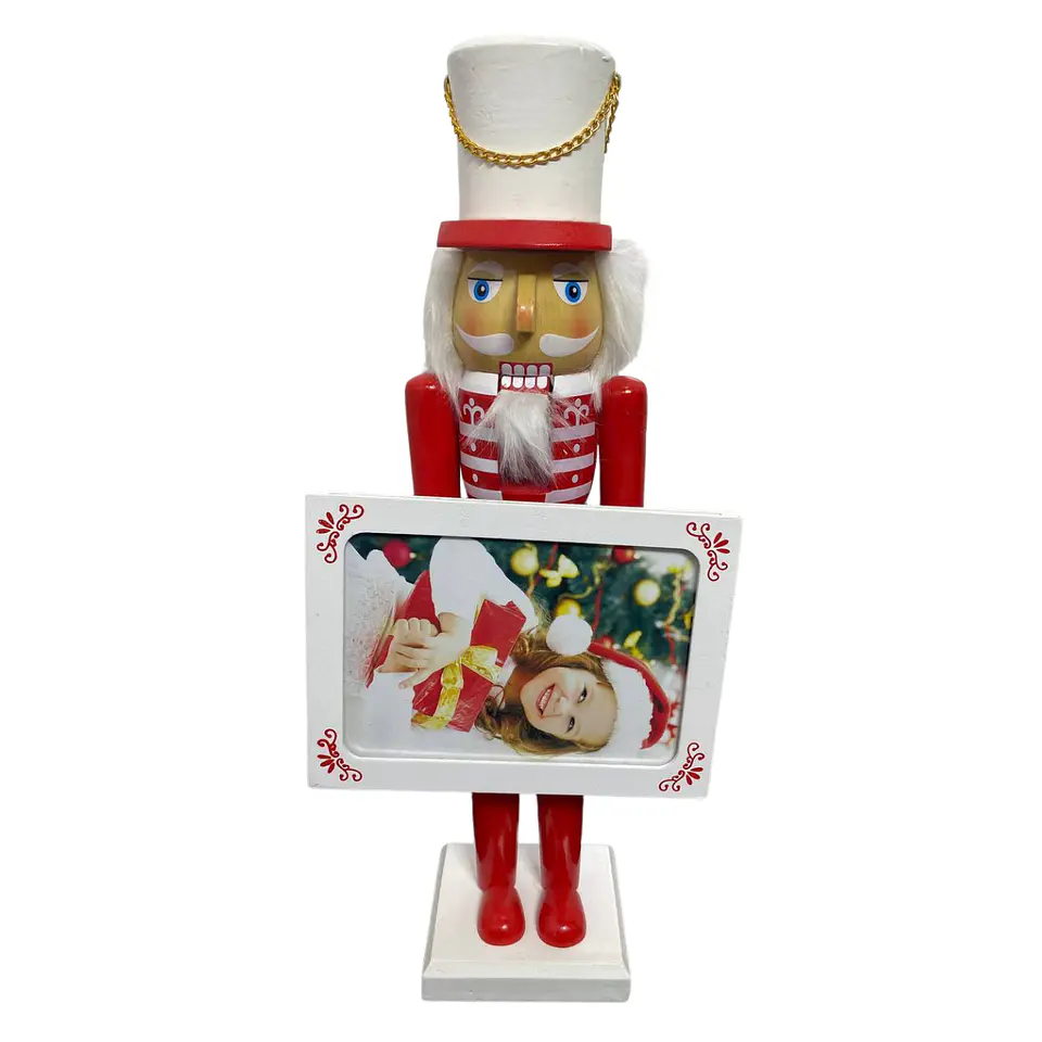 Cascanueces Soldado Navidad Con Porta Retrato Decoración 4