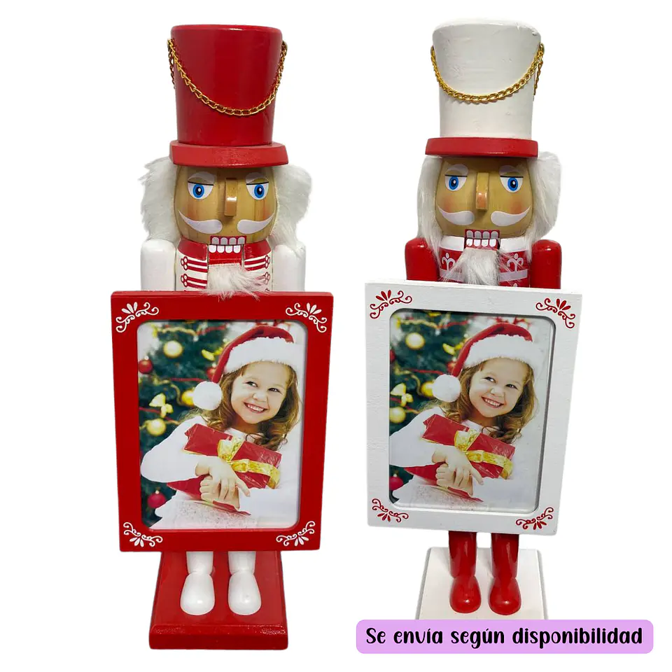 Cascanueces Soldado Navidad Con Porta Retrato Decoración 6