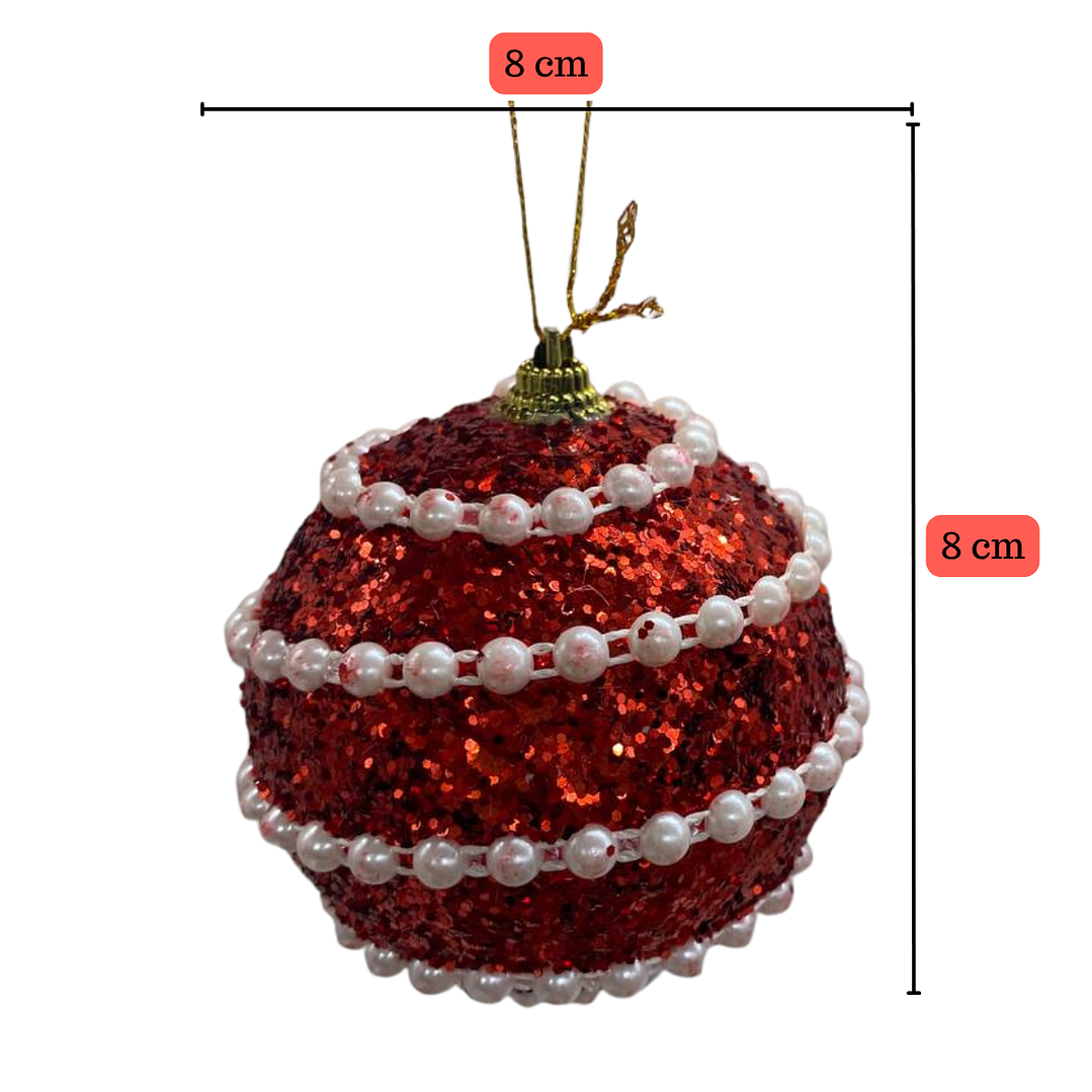 Set 9 Esferas Navideñas Bambalinas Decoracion Navidad 8cm 3