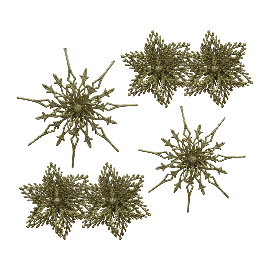 Set 6 Flores De Navidad Brillantes Adorno Decoración Hogar 1