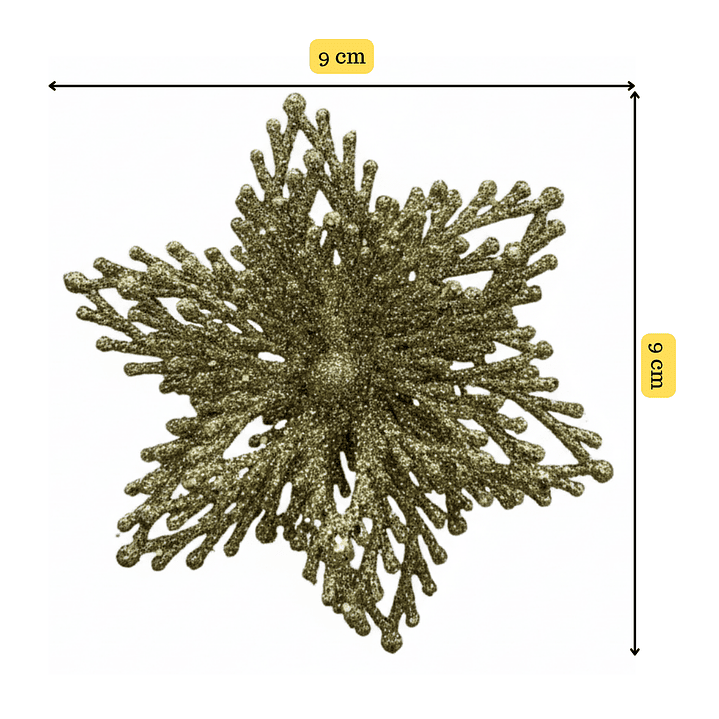 Set 6 Flores De Navidad Brillantes Adorno Decoración Hogar 4