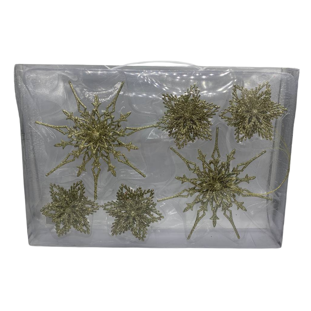 Set 6 Flores De Navidad Brillantes Adorno Decoración Hogar 3