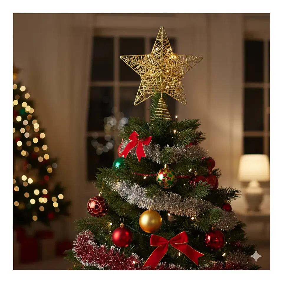 Estrella Arbol Navidad Adorno Navidad Decoracion Navideña 1