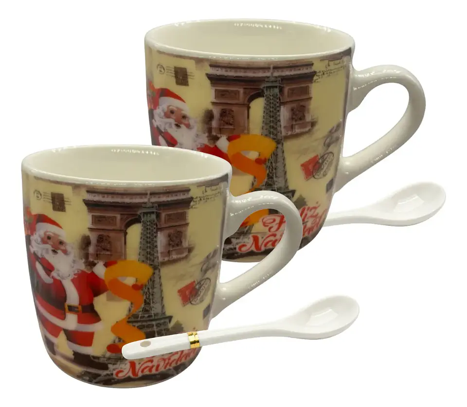 Pack 2 Tazas Viejito Pascuero 200 Ml Navidad 2