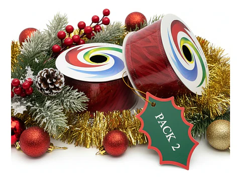 Cintas De Navidad Pack 2 Diseños Varios Copos Nieve