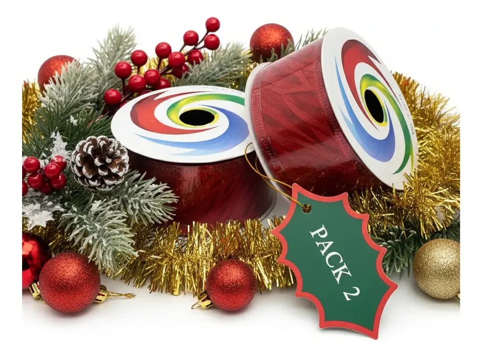 Cintas De Navidad Pack 2 Diseños Varios Copos Nieve 1