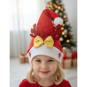 Gorro Navidad Reno Terciopelo 1u Accesorio Fiesta