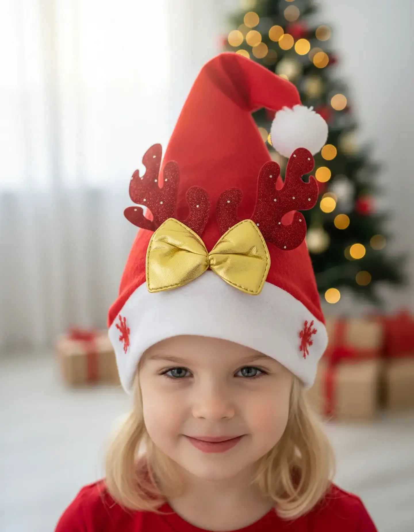 Gorro Navidad Reno Terciopelo 1u Accesorio Fiesta 2