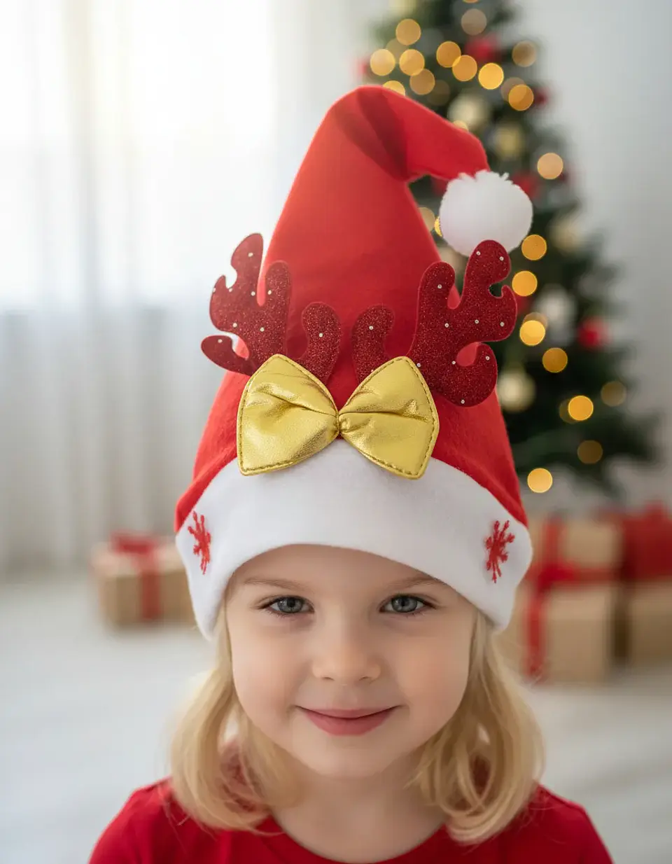 Gorro Navidad Reno Terciopelo 1u Accesorio Fiesta 2