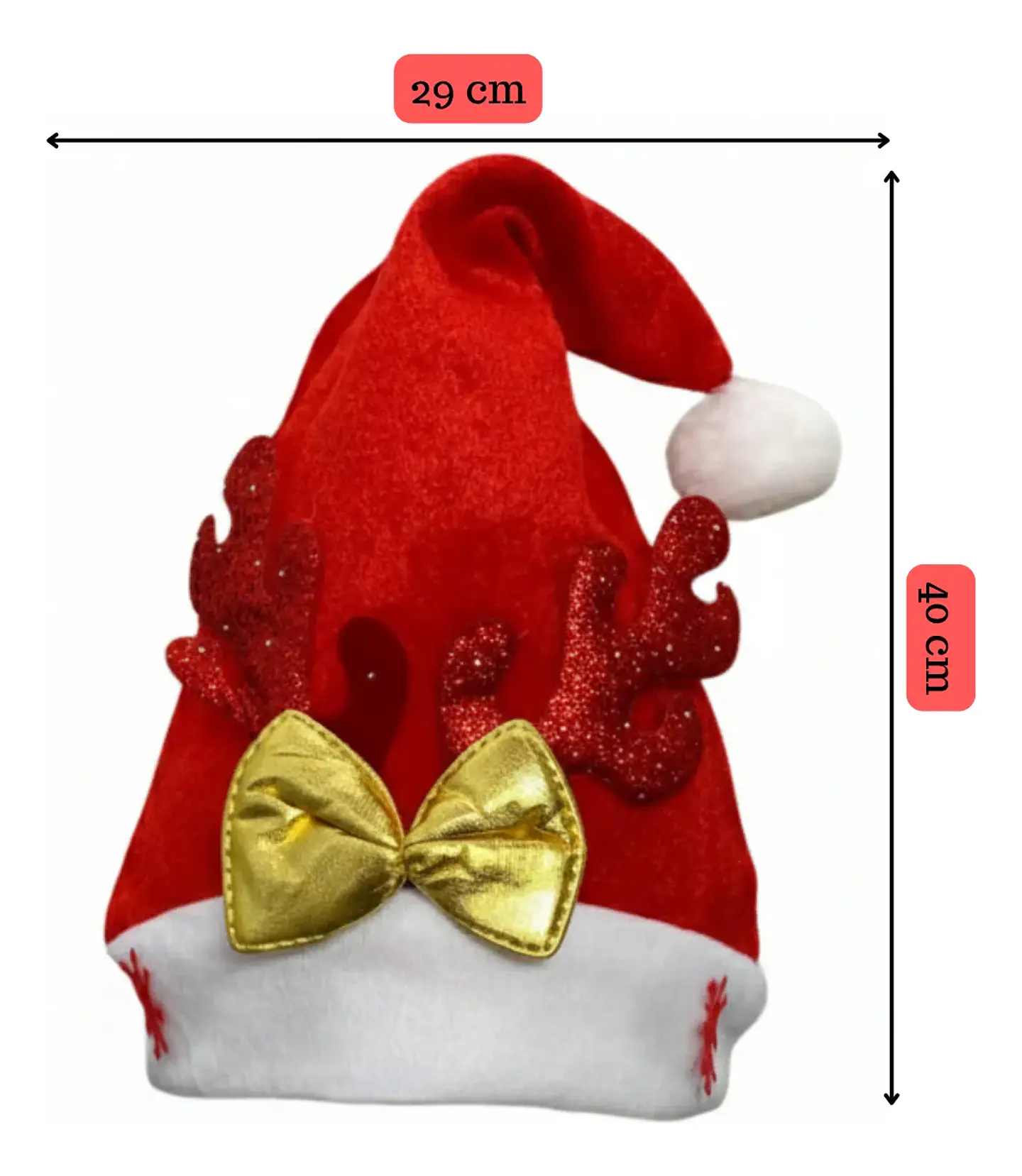 Pack 3 Gorros De Navidad Viejo Pascuero Reno Adorno Navideño 2