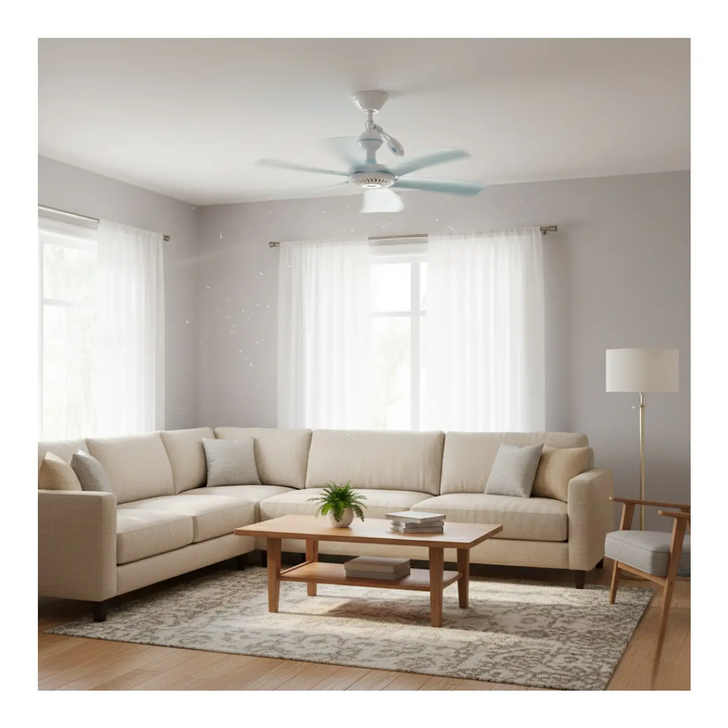  Ventilador Techo 5 Aspas Colgante  6