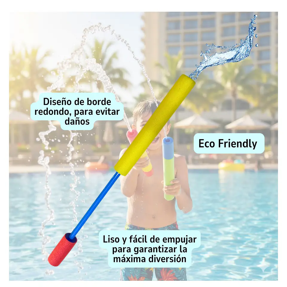 Pistola Lanza Agua Espuma Verano Piscina 30 Cm Pack 6und 4