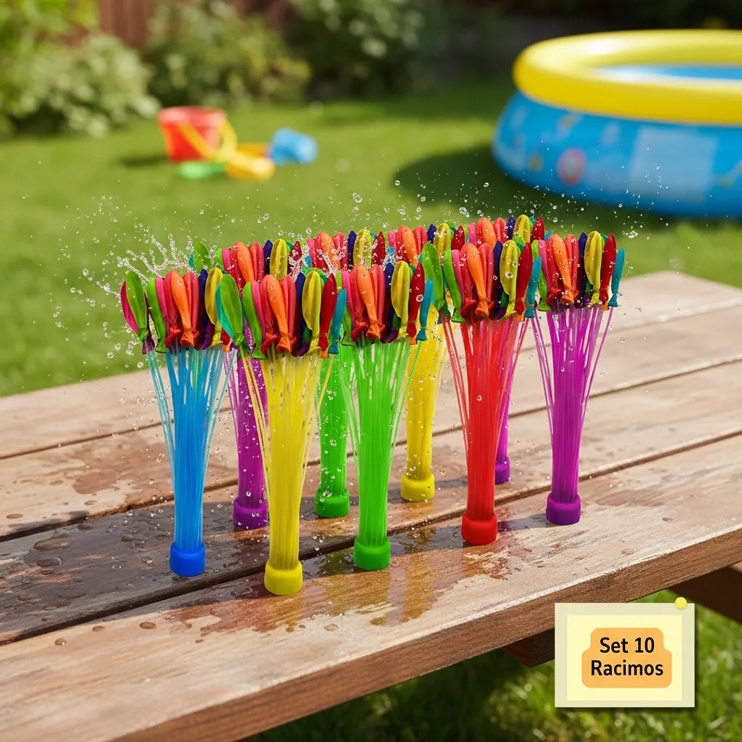 Set 10 Racimos De Bombitas De Agua + Adaptador Verano 1
