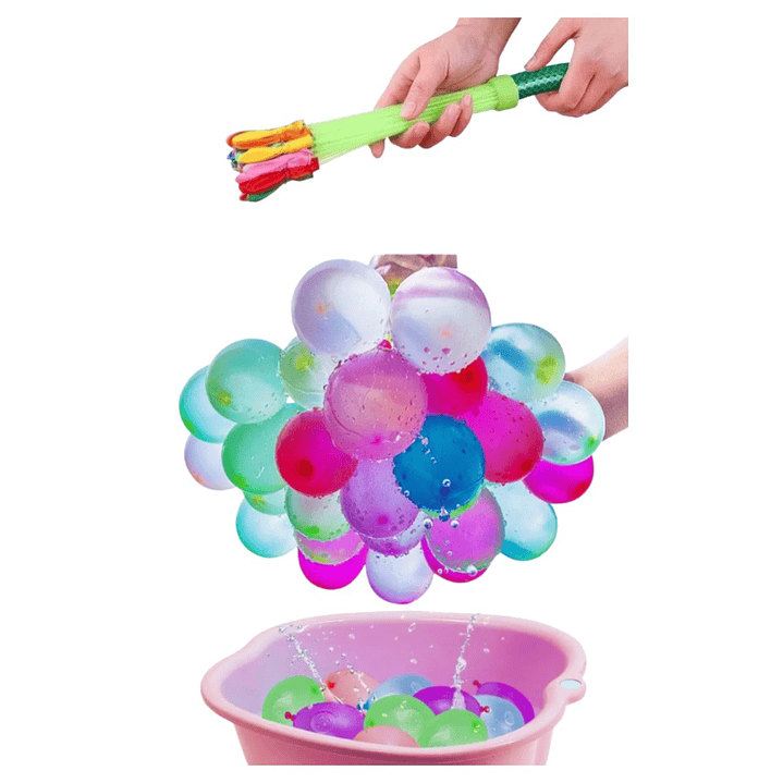 Set 10 Racimos De Bombitas De Agua + Adaptador Verano 6