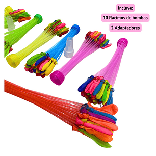 Set 10 Racimos De Bombitas De Agua + Adaptador Verano