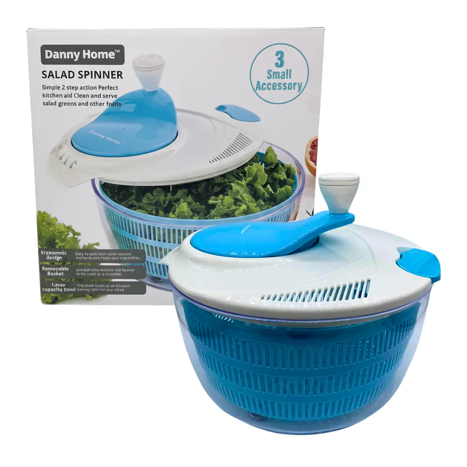 Centrifugadora de lechuga y verduras, escurridor manual con tapa 10