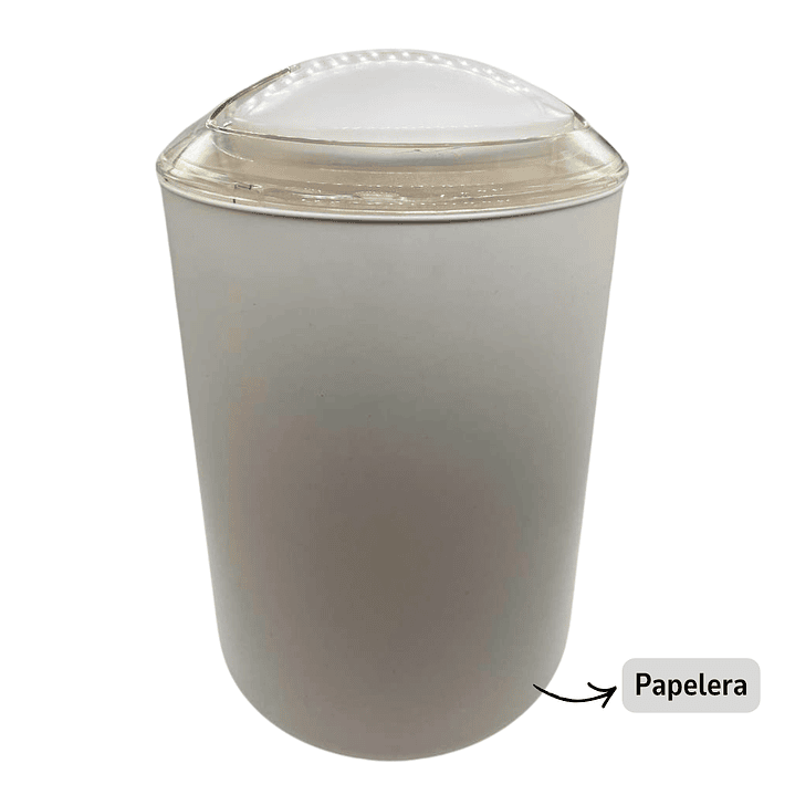 Juego de Accesorios para Baño 6 Piezas ABS Cromado Blanco + Cortina de Obsequio 5